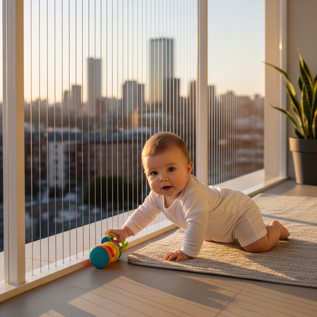 Invisible Grill in Patna | Balcony Invisible Grill Installation