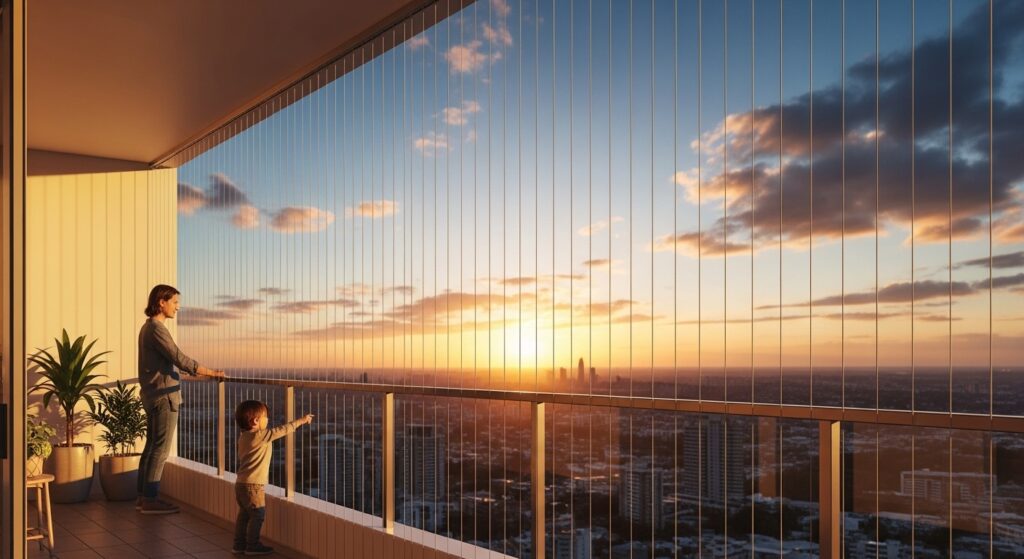 Invisible Grill Installation in Patna | Balcony Safety Invisible Grill